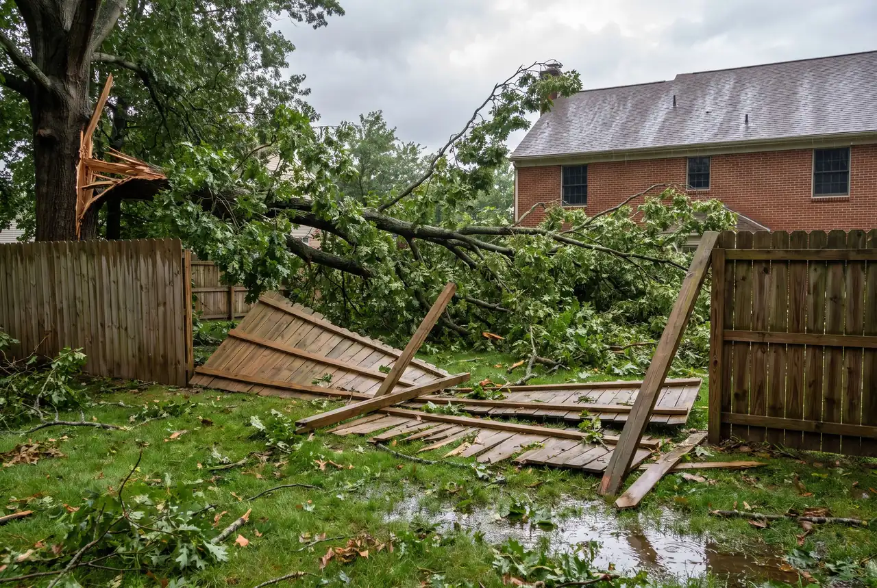 Storm Damage fence in West Chester, PA